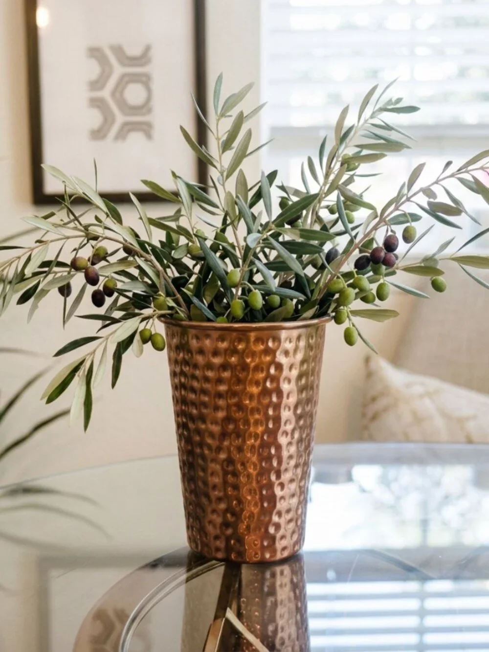 Hammered Copper-Tone Metal Vase | Cottage & Farmhouse Decor